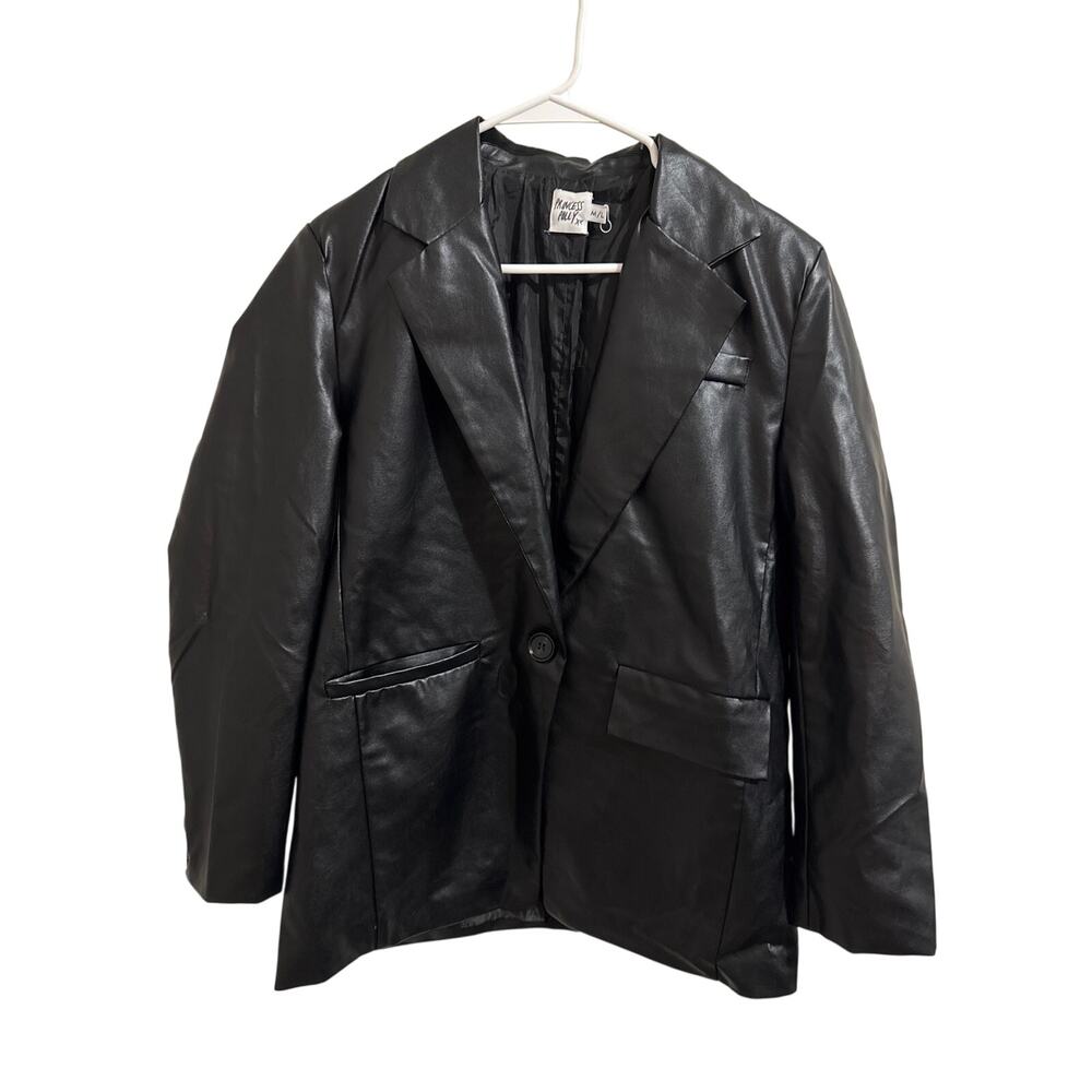 Princess Polly oversized faux leather blazer NWOT size M/L